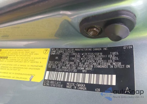 2004 Lexus Rx 330 из США, поврежденный, VIN 2T2GA31U64C017360